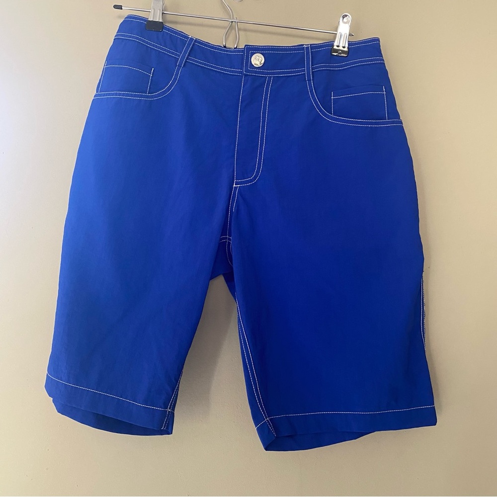 Mens Balmain Paris Flocked Logo Shorts Bright Blue Sz M
